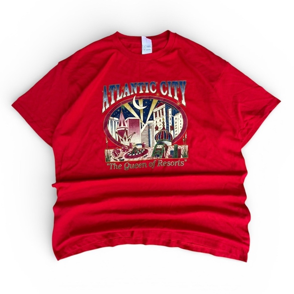 Vintage Fruit of the Loom Atlantic City Queen of Resorts Graphic T-Shirt Mens XL
